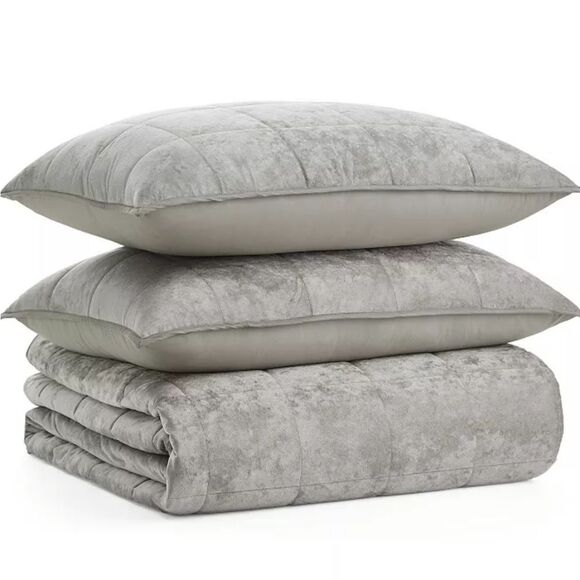 Koolaburra By Ugg Bentley King Quilt Set- Silver - Picture 2 of 12